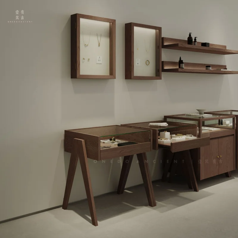 Custom vintage style jewelry glass display cabinet natural wood color ornament counter glasses island cabinet jewelry Coll
Custom vintage style jewelry glass display cabinet natural wood color ornament counter glasses island cabinet jewelry Coll