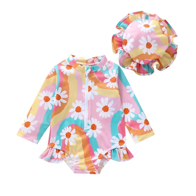 Kid Baby Girls Swimwear Summer Long Sleeve Floral Print Zipper Bathing Suit Swimming Pool Hot Spring Swimsuit+Hat
Kid Baby Girls Swimwear Summer Long Sleeve Floral Print Zipper Bathing Suit Swimming Pool Hot Spring Swimsuit+Hat