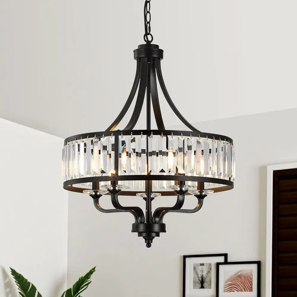 ern Black Crystal Chlier,5-Light armhouse Dining Room Light ixture Over Table Adjustable Height Hanging Industrial Pendant Light
ern Black Crystal Chlier,5-Light armhouse Dining Room Light ixture Over Table Adjustable Height Hanging Industrial Pendant Light