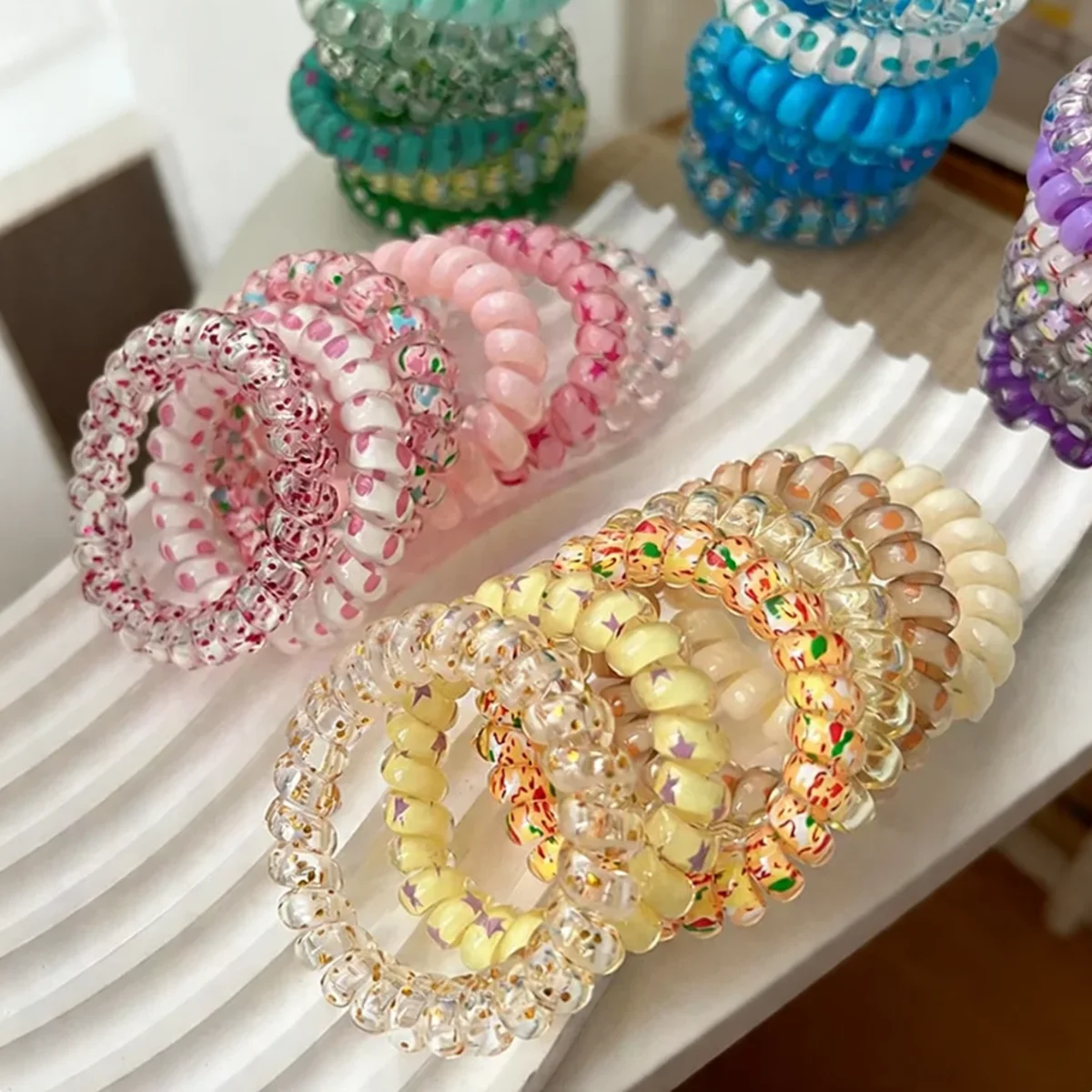 6pcs Sweet Cute Colorful Spiral Hair Ties Resin Jelly Coil Hair Rings Elastic Women Girls Ponytail Holders Hair Accessories
6pcs Sweet Cute Colorful Spiral Hair Ties Resin Jelly Coil Hair Rings Elastic Women Girls Ponytail Holders Hair Accessories