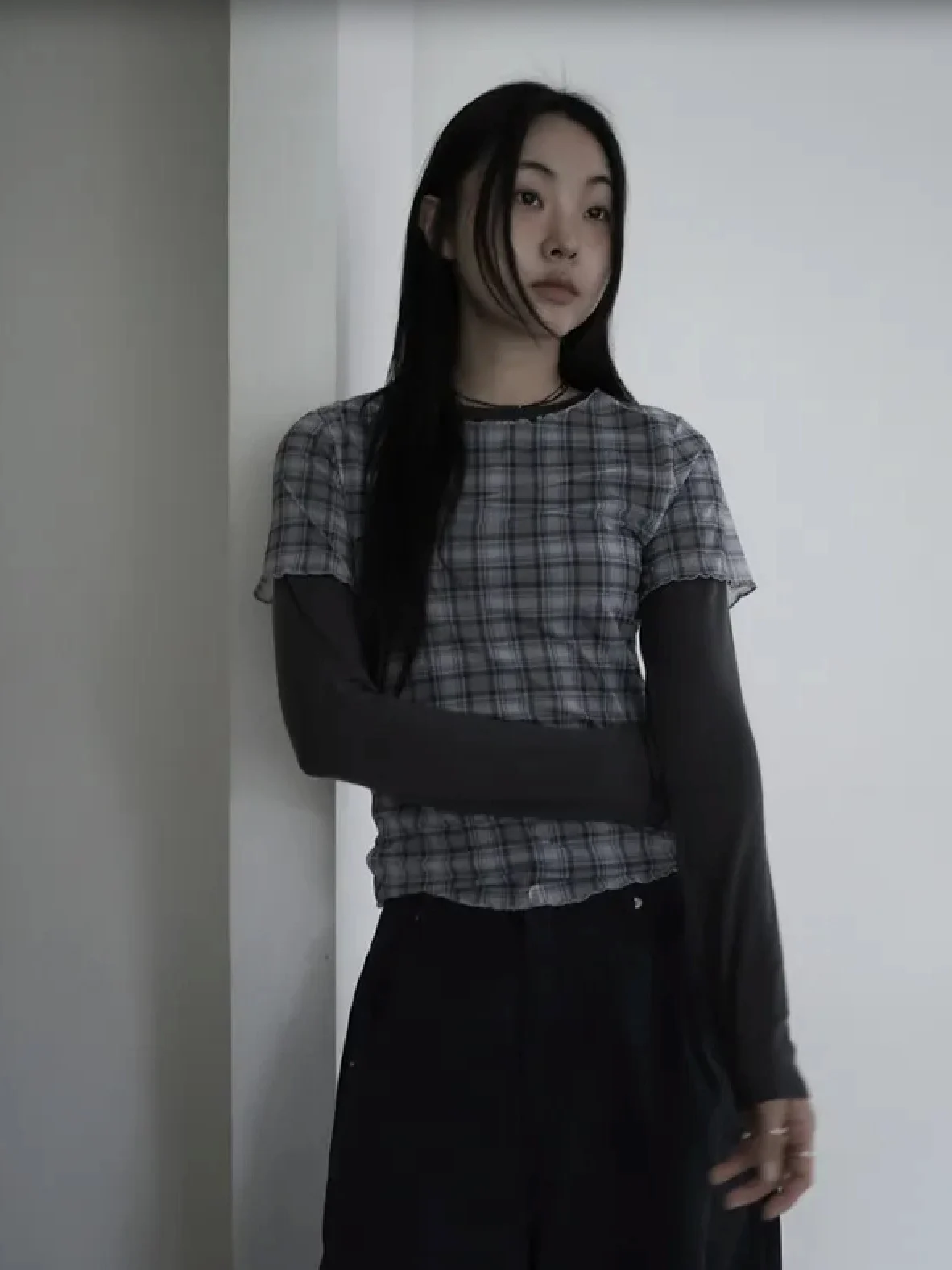 Retro Japanese Style Women's T-shirt with Cuffed Short Sleeves And Plaid Mesh Print Design Versatile Cotton Polyester Blend r...
Retro Japanese Style Women's T-shirt with Cuffed Short Sleeves And Plaid Mesh Print Design Versatile Cotton Polyester Blend r...