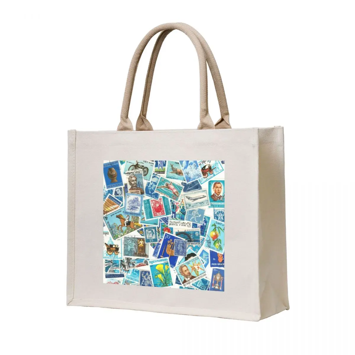 From all over the world - postage stamps blue Tote Bag Shopper handbag shopper bag woman bag for beach Handbags women
From all over the world - postage stamps blue Tote Bag Shopper handbag shopper bag woman bag for beach Handbags women