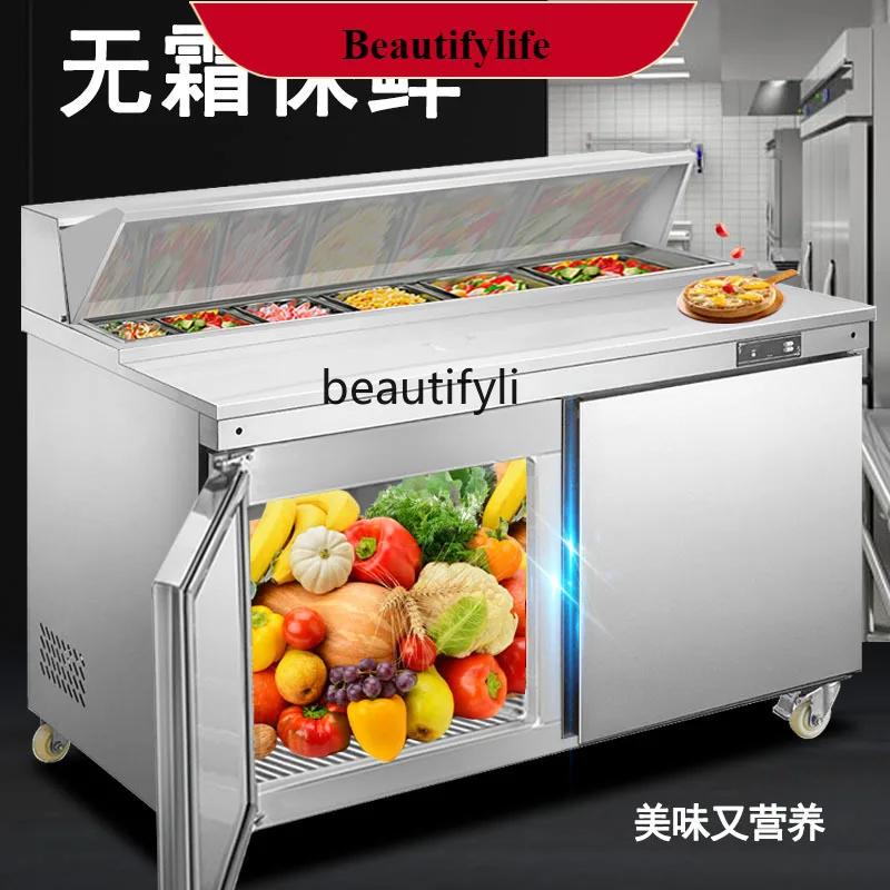 E132 Industrial Refrigerator Stainless Steel Fresh-Keeping Freezer Air Cooling Frostless Console Refrigerated Cabinet Workbench 
E132 Industrial Refrigerator Stainless Steel Fresh-Keeping Freezer Air Cooling Frostless Console Refrigerated Cabinet Workbench