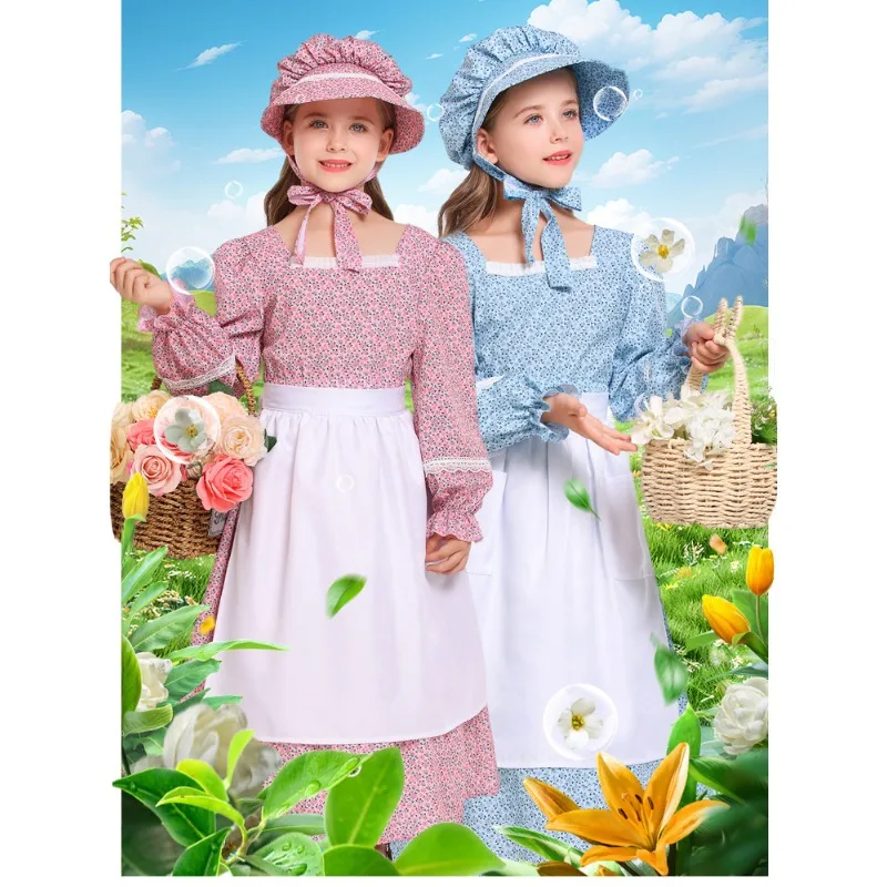Girl Pioneer Grassland Colonial Dress Party Pink Blue Floral Colonial Girl Grassland Pioneer Trail Blazer Dress
Girl Pioneer Grassland Colonial Dress Party Pink Blue Floral Colonial Girl Grassland Pioneer Trail Blazer Dress