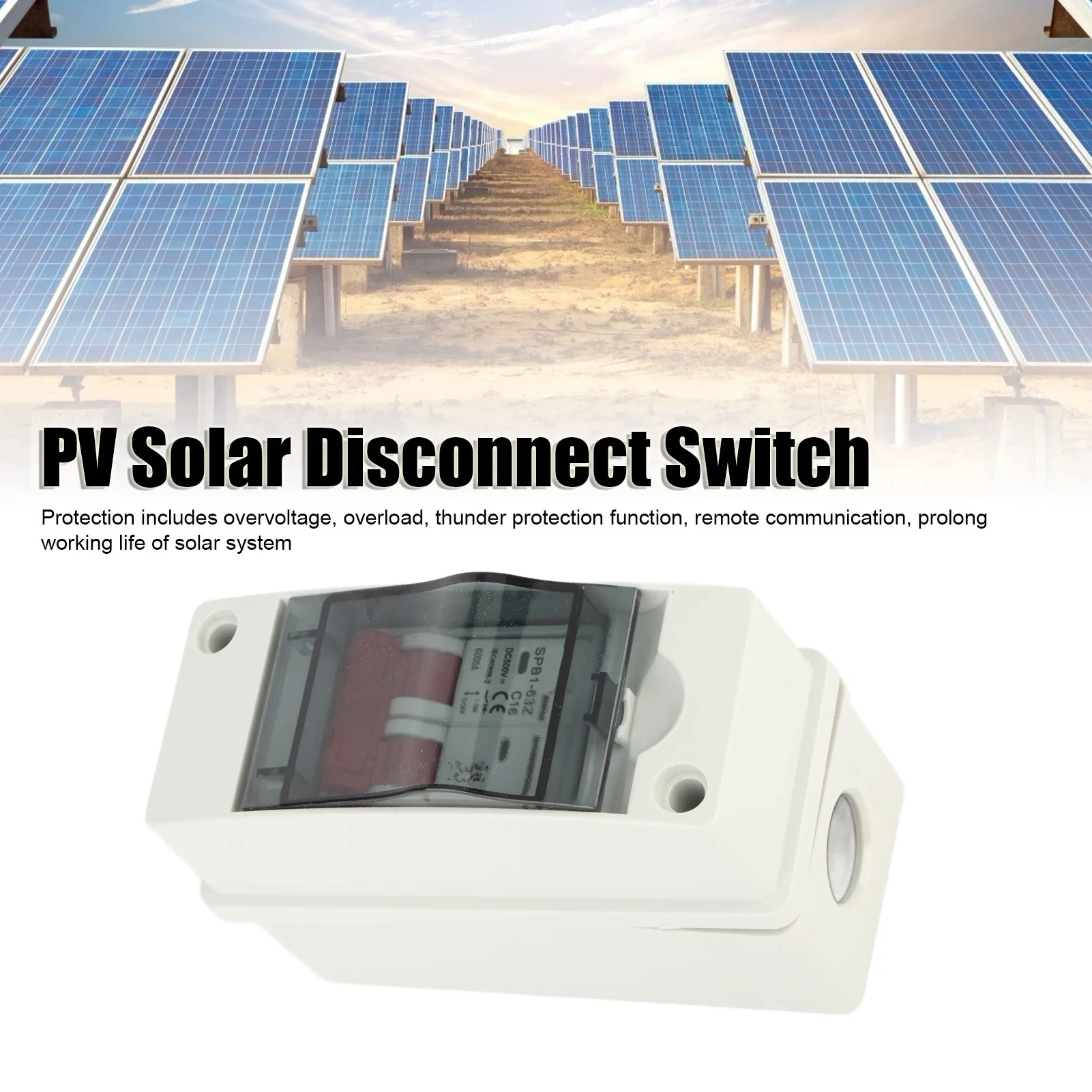 PV Solar Disconnect Photovoltaic Circuit Isolator Miniature RV Breaker Box DC500V IP65 Waterproof PV Disconnector
PV Solar Disconnect Photovoltaic Circuit Isolator Miniature RV Breaker Box DC500V IP65 Waterproof PV Disconnector