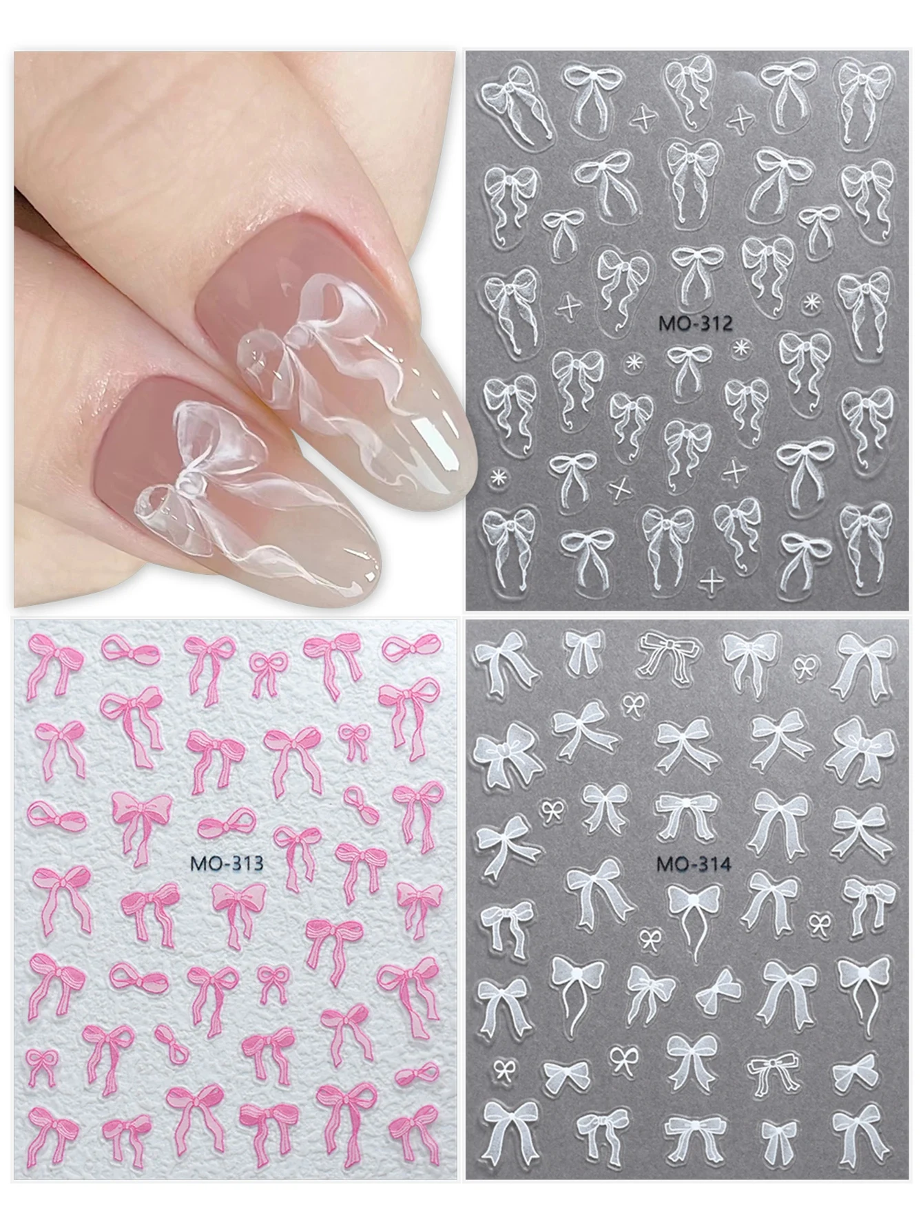 2 Sheets 3D Bow Nail Stickers White Pink Ribbon Nail Decals Cute Lace Bow Nail Art for DIY Manicure Nail Decoration Salon Use
2 Sheets 3D Bow Nail Stickers White Pink Ribbon Nail Decals Cute Lace Bow Nail Art for DIY Manicure Nail Decoration Salon Use