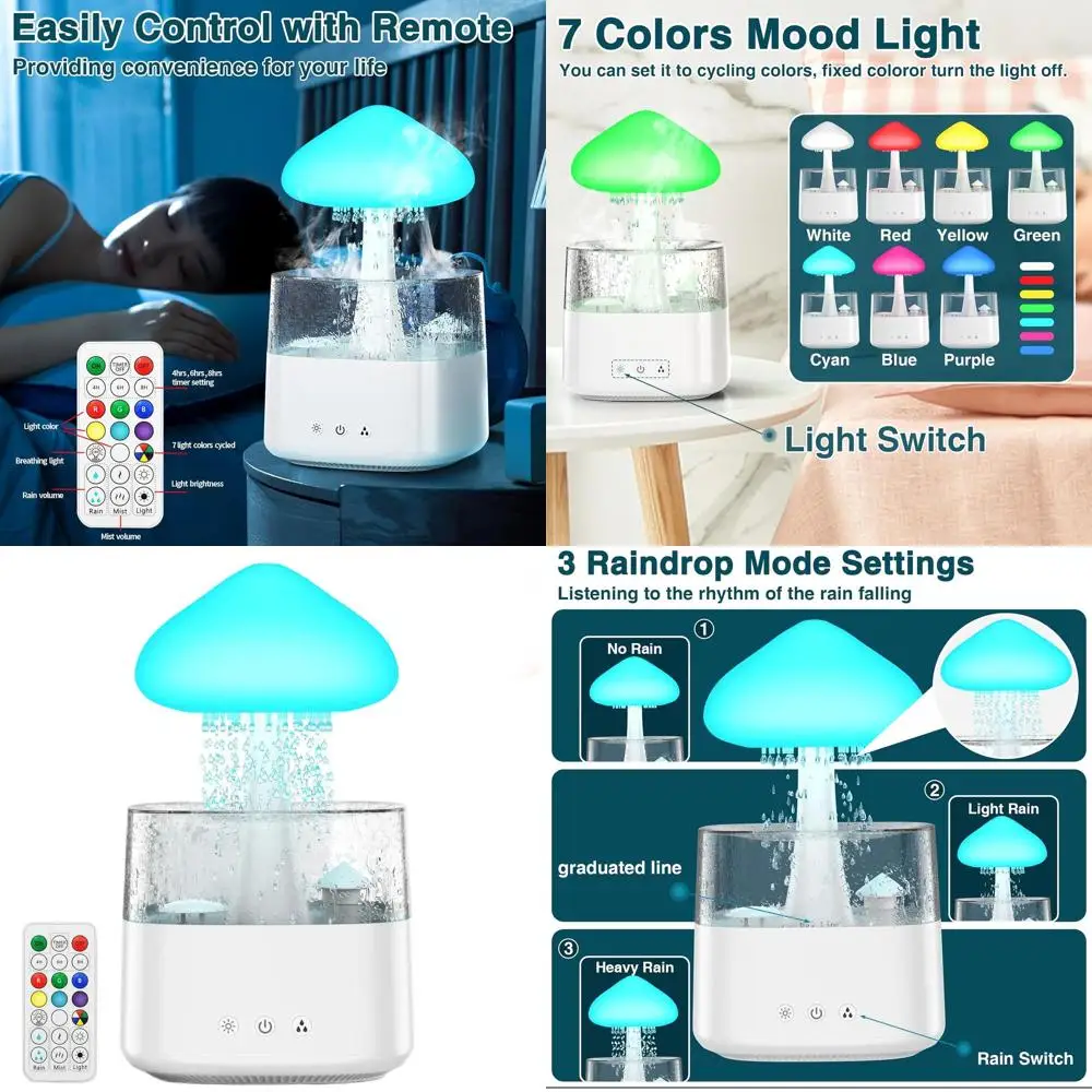 450ML Raindrop Shaped Humidifier with Remote Control and 7-Color Mood Light for Bedrooms
450ML Raindrop Shaped Humidifier with Remote Control and 7-Color Mood Light for Bedrooms