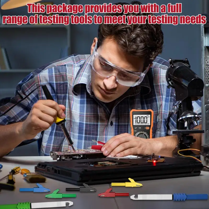 Комплект тестовых проводов для мультиметра, выводы для мультиметра, зажим типа «крокодил», штекер типа «банан», 25X профессиональный комплект с тестовыми зажимами, щупы для прокалывания проводов
Комплект тестовых проводов для мультиметра, выводы для мультиметра, зажим типа «крокодил», штекер типа «банан», 25X профессиональный комплект с тестовыми зажимами, щупы для прокалывания проводов