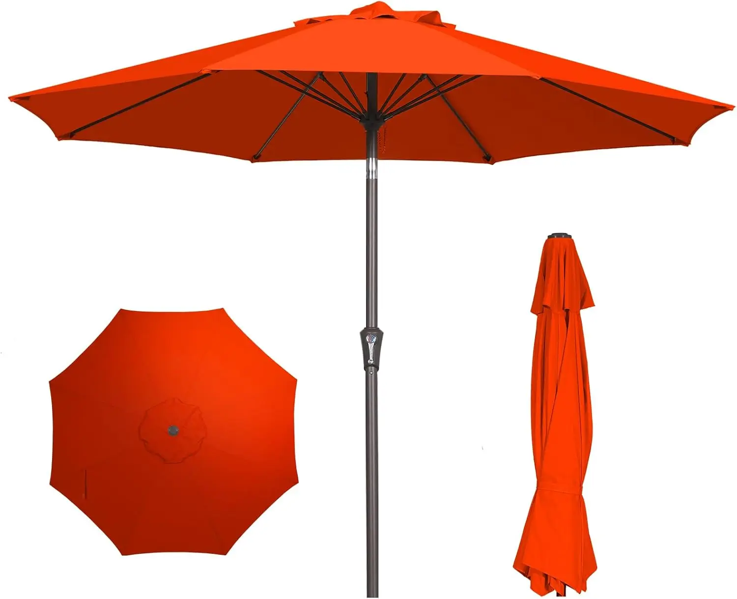 Уличный зонт для рынка с кнопкой наклона, ручкой и 8 стекловолоконными спицами для защиты от УФ-излучения у бассейна, на заднем дворе, в саду
Уличный зонт для рынка с кнопкой наклона, ручкой и 8 стекловолоконными спицами для защиты от УФ-излучения у бассейна, на заднем дворе, в саду