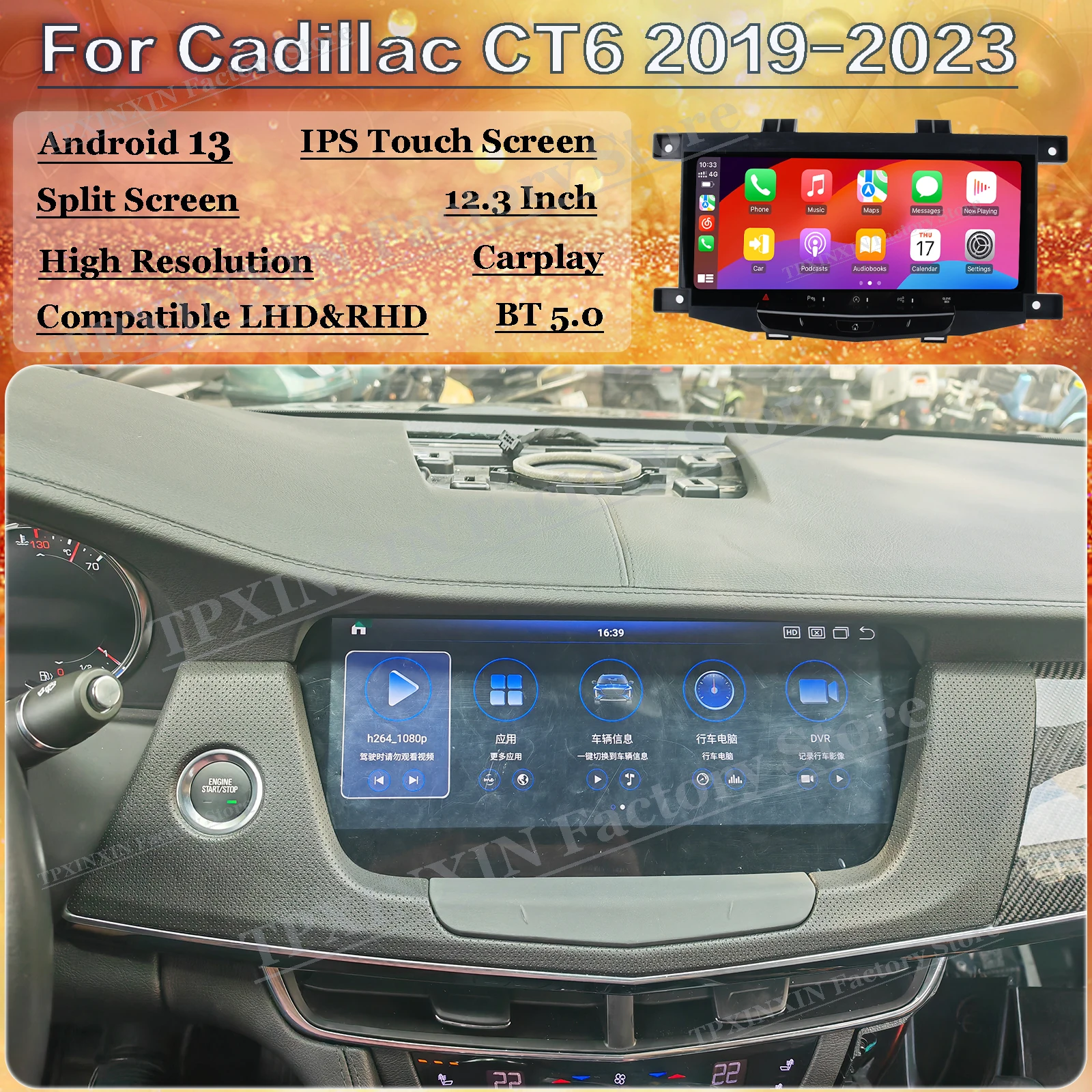 Accesorios auto Android 13 Multimedia For Cadillac CT6 2019-2023 GPS Navigation Car Radio Stereo Receiver Carplay IPS Head Unit
Accesorios auto Android 13 Multimedia For Cadillac CT6 2019-2023 GPS Navigation Car Radio Stereo Receiver Carplay IPS Head Unit