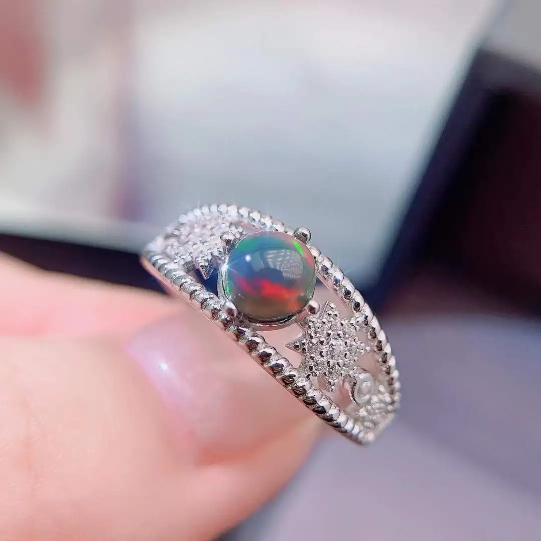 Vintage Charm Natural Opal Ring Black Opal 925 Sterling Silver Delicate Women Wedding ring Fine Jewelry
Vintage Charm Natural Opal Ring Black Opal 925 Sterling Silver Delicate Women Wedding ring Fine Jewelry