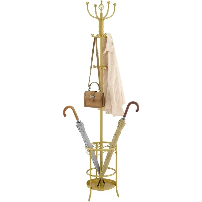 Standing Coat Rack with Umbrella Holder, Freestanding Coat Hanger Stand with Umbrella Stand, Entryway Coat Rack with 12 Hooks 
Standing Coat Rack with Umbrella Holder, Freestanding Coat Hanger Stand with Umbrella Stand, Entryway Coat Rack with 12 Hooks