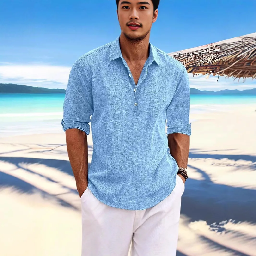 Casual Half Sleeve Men's Shirt Summer Pure Color Collar Business Leisure Open Cardigan Male Fashion Daily Wear Linen Fabric
Casual Half Sleeve Men's Shirt Summer Pure Color Collar Business Leisure Open Cardigan Male Fashion Daily Wear Linen Fabric