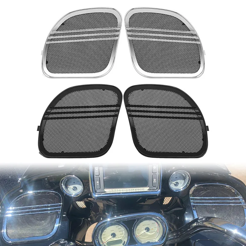 Motorcycle Tri-Line Speaker Grills Black Chrome Pair For Harley Touring Road Glide Limited FLTRK Special FLTRXS 2015-UP
Motorcycle Tri-Line Speaker Grills Black Chrome Pair For Harley Touring Road Glide Limited FLTRK Special FLTRXS 2015-UP