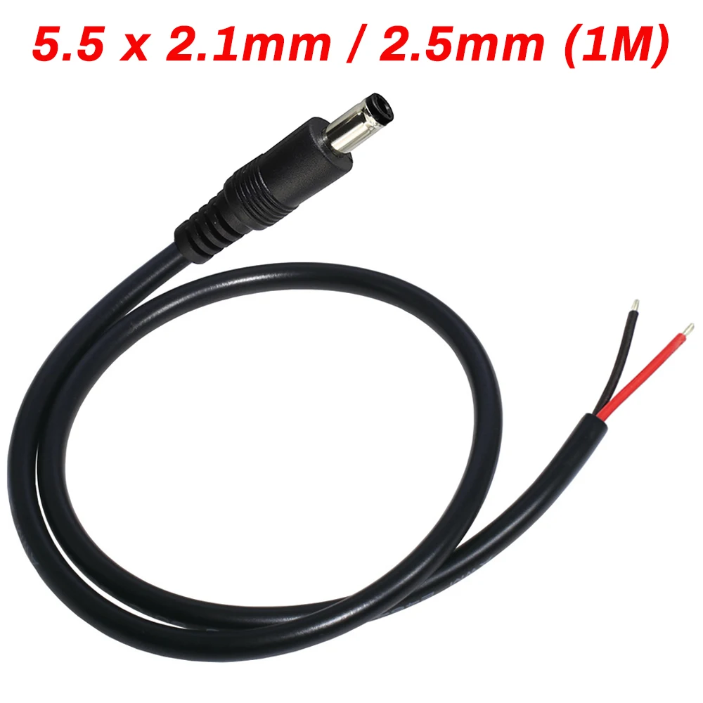 1M DC Male Plug 5.5 X 2.1mm / 2.5mm to Bare Wire Open End Power Wire Supply Repair Cable Connector Extension Cord 18AWG
1M DC Male Plug 5.5 X 2.1mm / 2.5mm to Bare Wire Open End Power Wire Supply Repair Cable Connector Extension Cord 18AWG