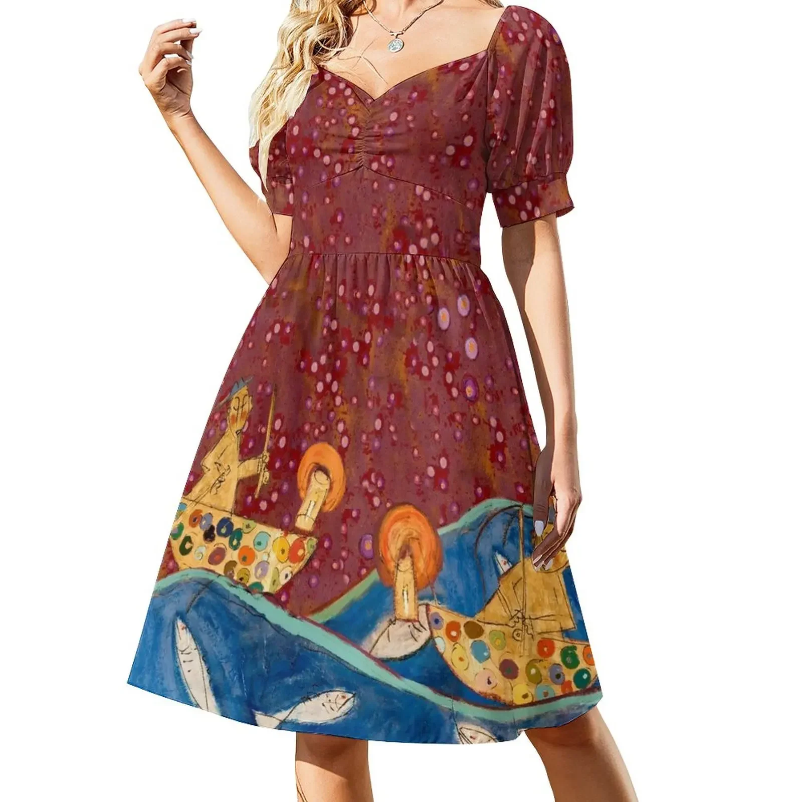 Mystery of Water and a Star Short-Sleeved Dress dresses for womens summer dresses
Mystery of Water and a Star Short-Sleeved Dress dresses for womens summer dresses