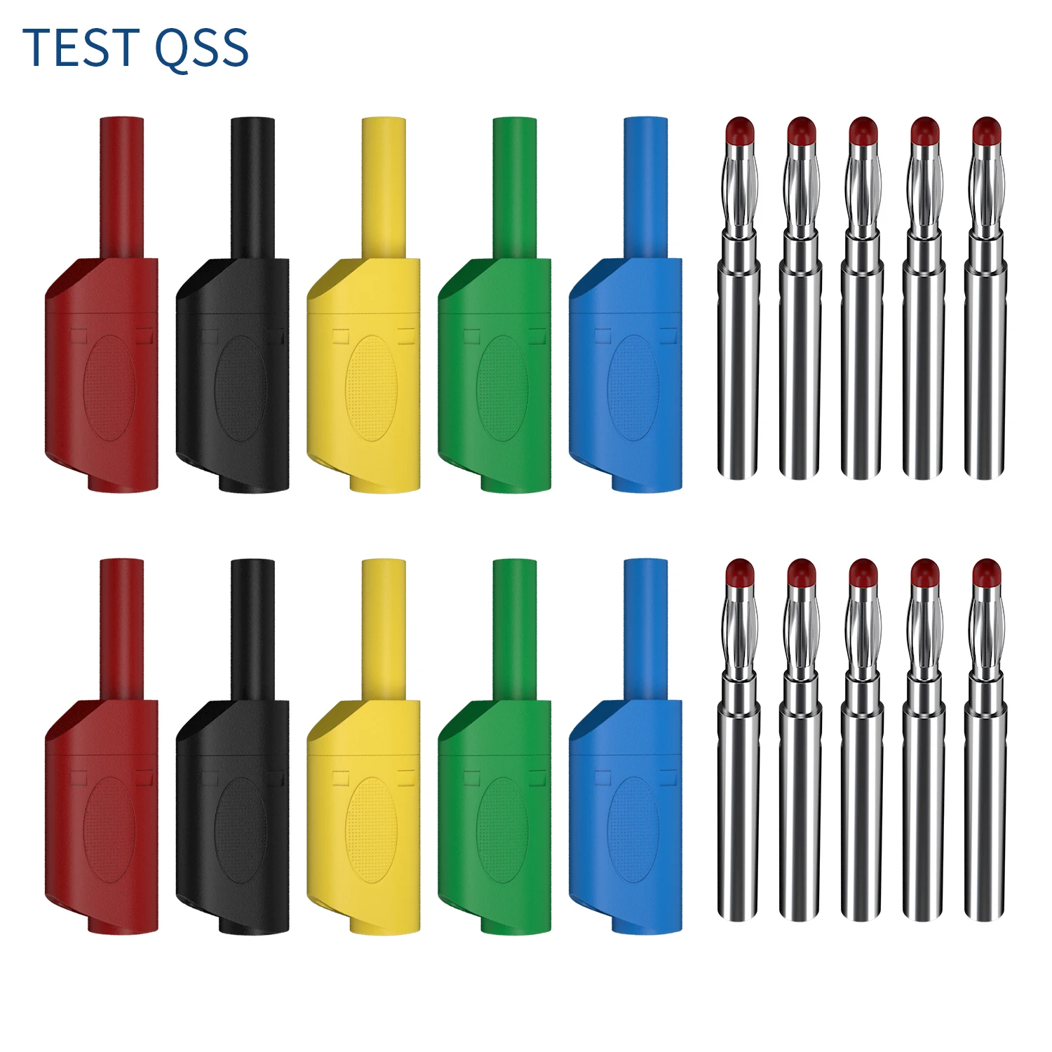 QSS 10PCS 4MM Safety Sheath Stackable Banana Plug Wire Solder Connector DIY Electrical Tools 
QSS 10PCS 4MM Safety Sheath Stackable Banana Plug Wire Solder Connector DIY Electrical Tools
