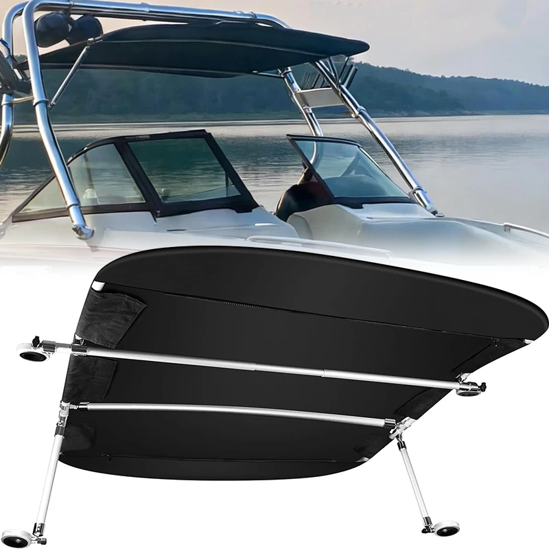 Universal Boat Bimini Top Mounts on Wakeboard Tower, Including 600D Bimini Top Canvas, Frame & Clamps, for Most 2-2.5” Tube Wake
Universal Boat Bimini Top Mounts on Wakeboard Tower, Including 600D Bimini Top Canvas, Frame & Clamps, for Most 2-2.5” Tube Wake