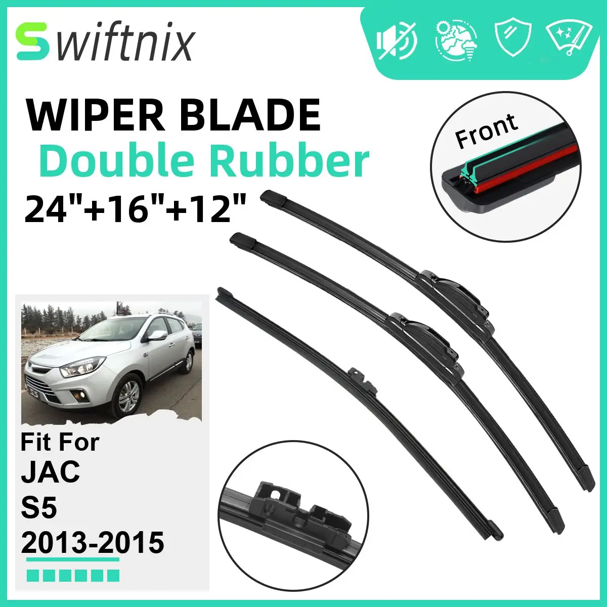 Двойные резиновые автомобильные дворники для JAC S5 2013-2015, стеклоочистители переднего ветрового стекла, резиновые автомобильные аксессуары 2013 2014 2015
Двойные резиновые автомобильные дворники для JAC S5 2013-2015, стеклоочистители переднего ветрового стекла, резиновые автомобильные аксессуары 2013 2014 2015