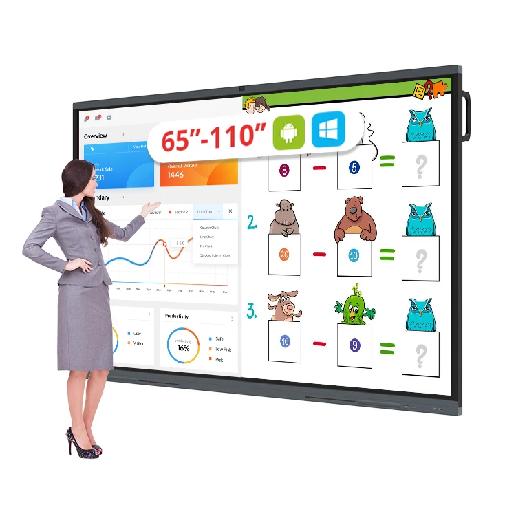 65/75/86/100/110 Inch Finger Multi Touch Screen Smart LCD Display Meeting Room Electronic Digital Interactive Smart White Board
65/75/86/100/110 Inch Finger Multi Touch Screen Smart LCD Display Meeting Room Electronic Digital Interactive Smart White Board