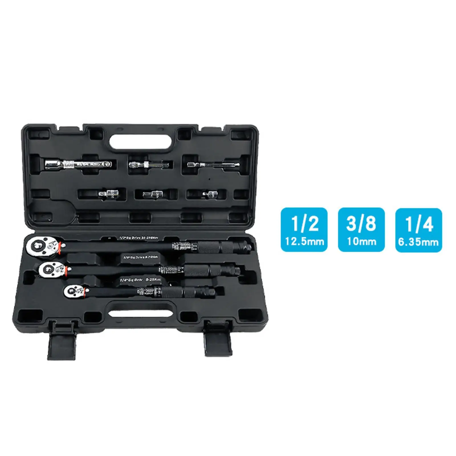 Professional 72 Tooth Drive Click Torque Wrench Multipurpose Wrench Set for Car Motorcycle Bike Maintenance