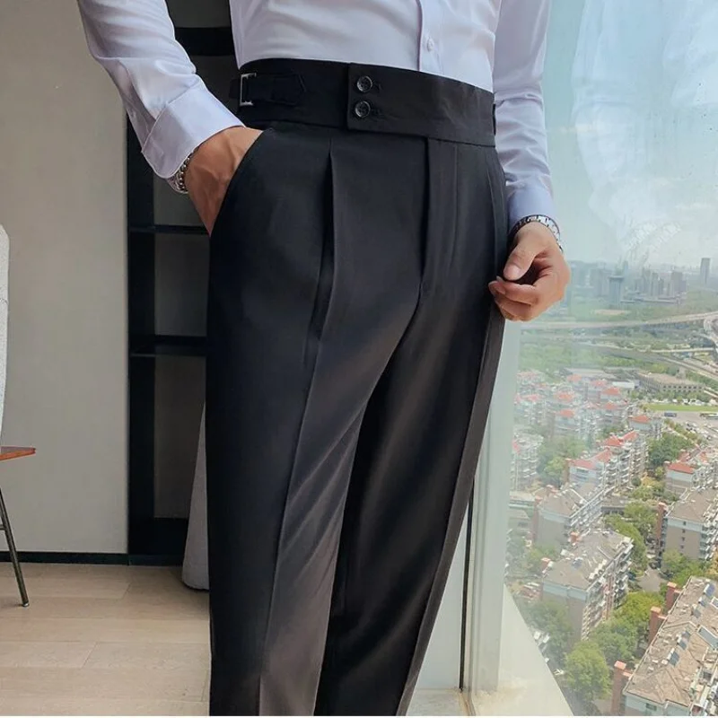 2023 New Spring and Autumn Luxury Men's Business Casual Drop Straight Sleeve High Rise Pocket Solid Color Nine Split Suit Pants
2023 New Spring and Autumn Luxury Men's Business Casual Drop Straight Sleeve High Rise Pocket Solid Color Nine Split Suit Pants