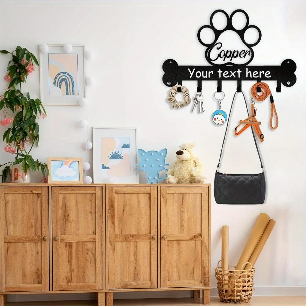 Personalized Dog Leash Holder Wall Mount Custom Name Metal Key Rack with Hooks Dog Storage Organizer Farmhouse Decor Gifts
Personalized Dog Leash Holder Wall Mount Custom Name Metal Key Rack with Hooks Dog Storage Organizer Farmhouse Decor Gifts