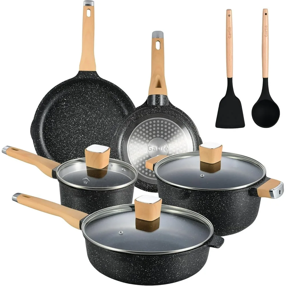 Garlié Kitchen Pots And Pans Set Nonstick, Induction Cookware Sets, Bla Granite, 10 Pcs
Garlié Kitchen Pots And Pans Set Nonstick, Induction Cookware Sets, Bla Granite, 10 Pcs