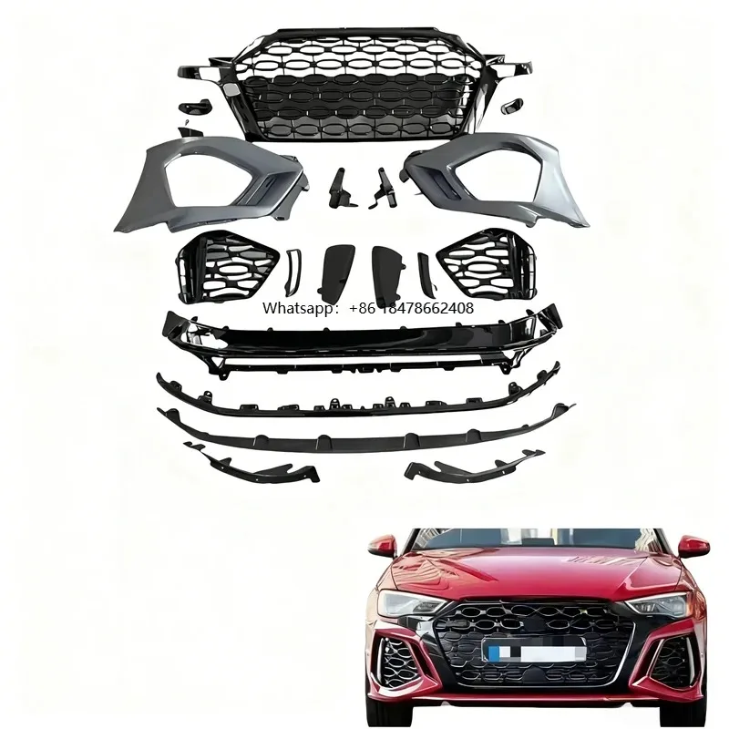 Car 13-19 Modified 2021 RS3 8Y Style Front Bumper Body Kits with Black Grille for A3 S3 8V 8V.5 2013-2019
Car 13-19 Modified 2021 RS3 8Y Style Front Bumper Body Kits with Black Grille for A3 S3 8V 8V.5 2013-2019