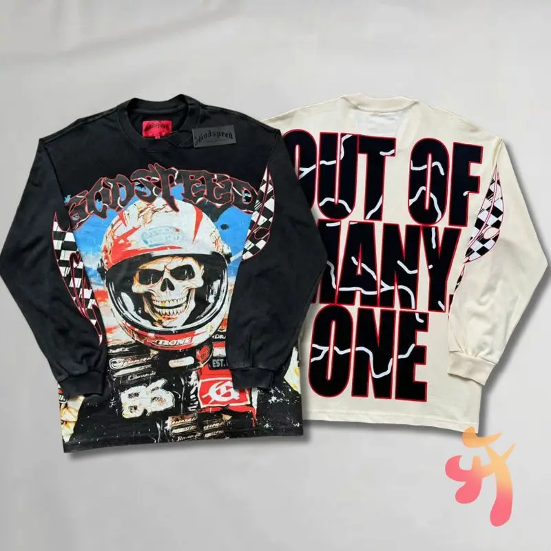 Stock Men Women Fashion Street Godspeed Sweatshirts Motorcycle Helmet Skull Retro Grid Long Sleeve Tshirt Casual Loose Pullover
Stock Men Women Fashion Street Godspeed Sweatshirts Motorcycle Helmet Skull Retro Grid Long Sleeve Tshirt Casual Loose Pullover