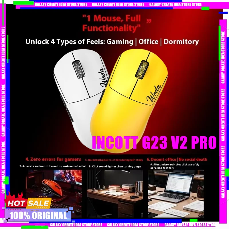 Incott G23 V2 Pro Wireless Mouse Tri Mode Hot Swap PAW3395 8K Ergonomics Lightweight PC Low Latency Game Mice Accessorie Gift
Incott G23 V2 Pro Wireless Mouse Tri Mode Hot Swap PAW3395 8K Ergonomics Lightweight PC Low Latency Game Mice Accessorie Gift