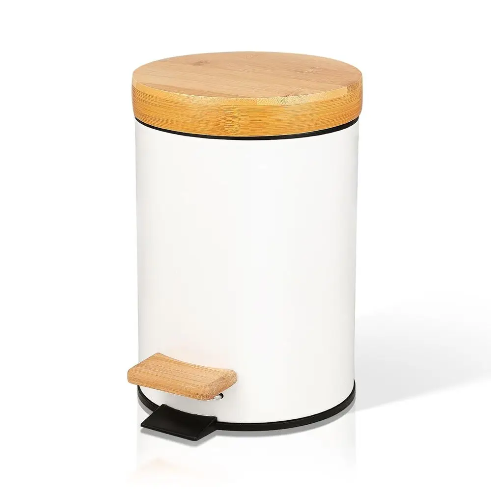 3L Bamboo Lid Stainless Steel Trash Can with Removable Bucket and Step Pedal
3L Bamboo Lid Stainless Steel Trash Can with Removable Bucket and Step Pedal