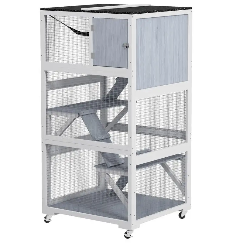 PawHut Catio, Outdoor Cat Enclosure House on Wheels with Hammock, Gray
PawHut Catio, Outdoor Cat Enclosure House on Wheels with Hammock, Gray