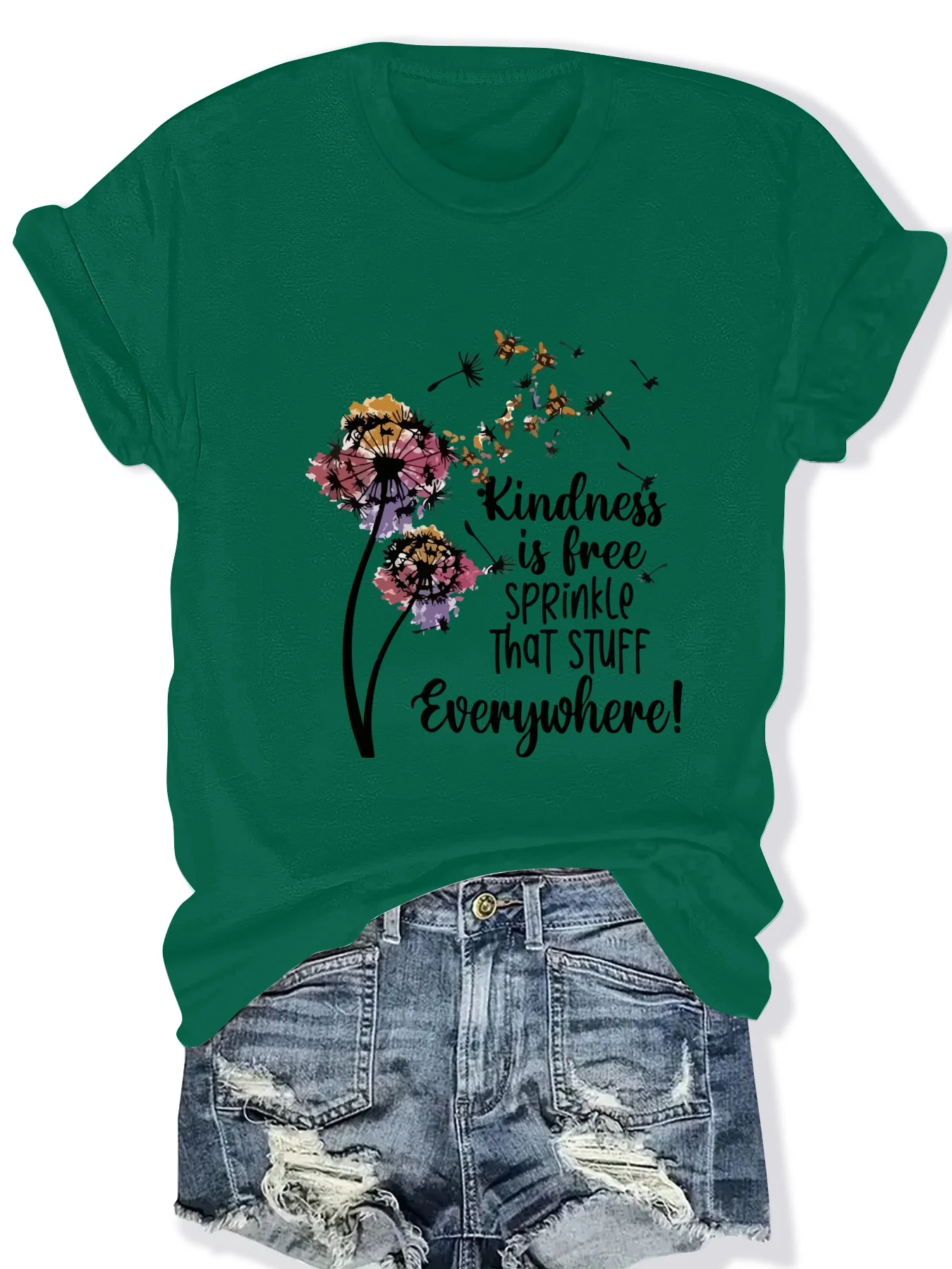 Fashionable round Neck Short Sleeve Women's Top with Letter Flower Pattern Print
Fashionable round Neck Short Sleeve Women's Top with Letter Flower Pattern Print