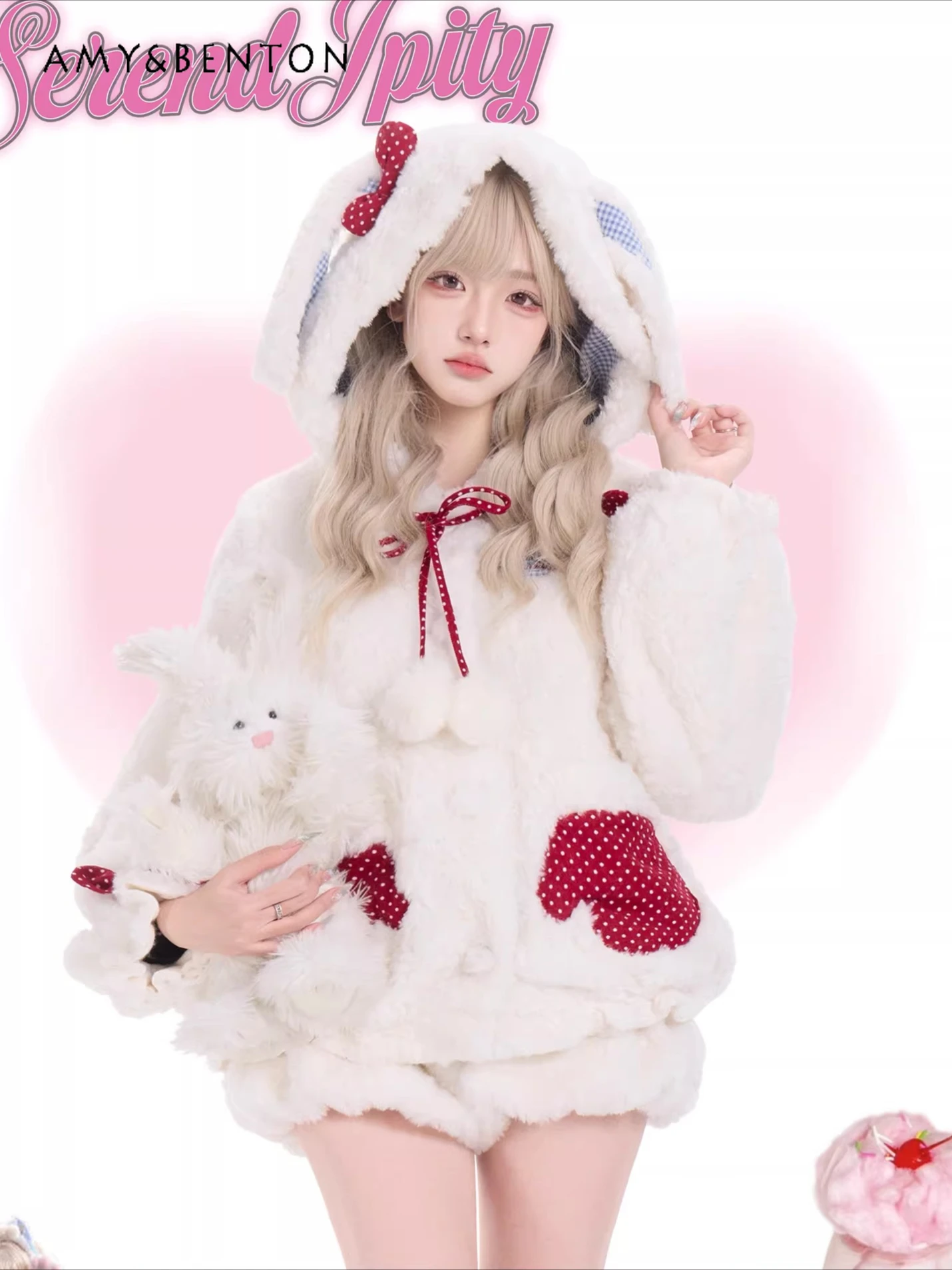 Милые милые плюшевые комплекты в стиле Лолиты, зимние новые утолщенные плюшевые куртки в клетку с бантом и кроличьими ушками, шорты Kawaii, утепленный комплект из двух предметов для женщин
Милые милые плюшевые комплекты в стиле Лолиты, зимние новые утолщенные плюшевые куртки в клетку с бантом и кроличьими ушками, шорты Kawaii, утепленный комплект из двух предметов для женщин