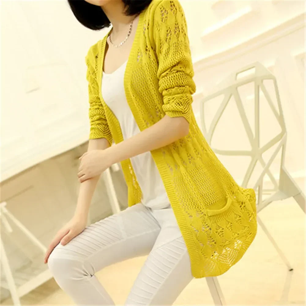 Women Sweater Female Cardigans Women's Coats Sweaters Outerwear 2025 Fashion Knitted Cardigan Loose Pocket Hollow Long Sleeve
Women Sweater Female Cardigans Women's Coats Sweaters Outerwear 2025 Fashion Knitted Cardigan Loose Pocket Hollow Long Sleeve