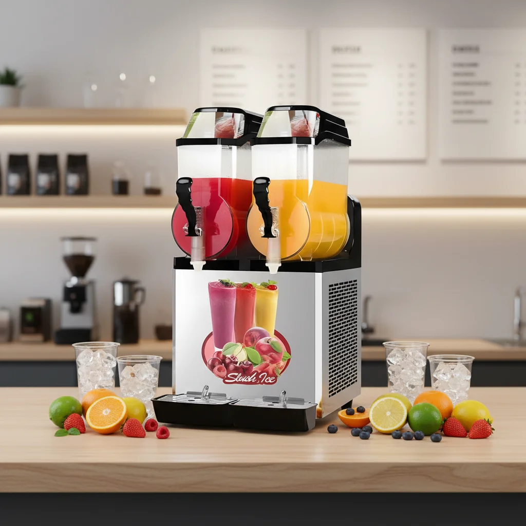 Fully Automatic Electric Double Tank Slush Machine 220V Large Capacity High Productivity New Easy Restaurants Food Shops
Fully Automatic Electric Double Tank Slush Machine 220V Large Capacity High Productivity New Easy Restaurants Food Shops