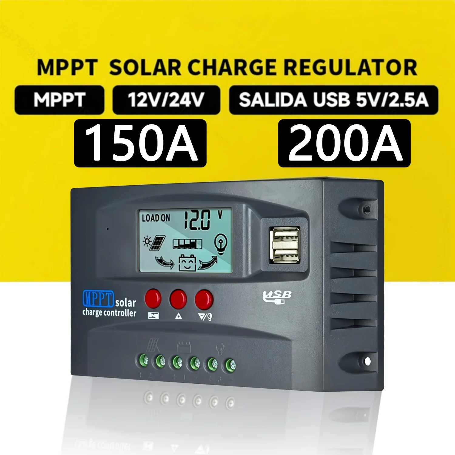 200A MPPT Solar Charge Controller, 12V/24V Auto Tracking Solar Panel Regulator with LCD Display Dual USB Port Multiple Load
200A MPPT Solar Charge Controller, 12V/24V Auto Tracking Solar Panel Regulator with LCD Display Dual USB Port Multiple Load