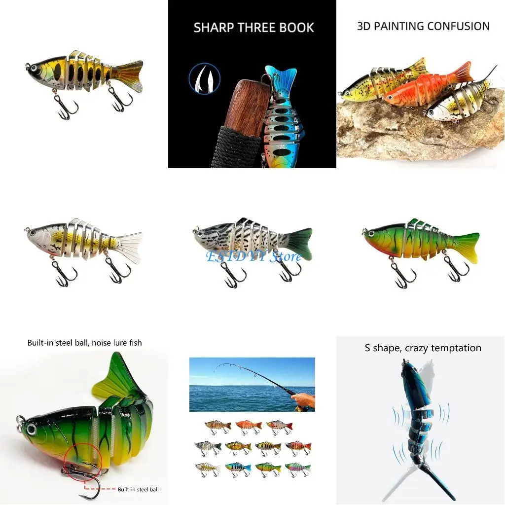 G6DE 10cm Muti-Sections Jointed Casting Hard Crankbait Sink Fish Lures Swimming Baits
G6DE 10cm Muti-Sections Jointed Casting Hard Crankbait Sink Fish Lures Swimming Baits