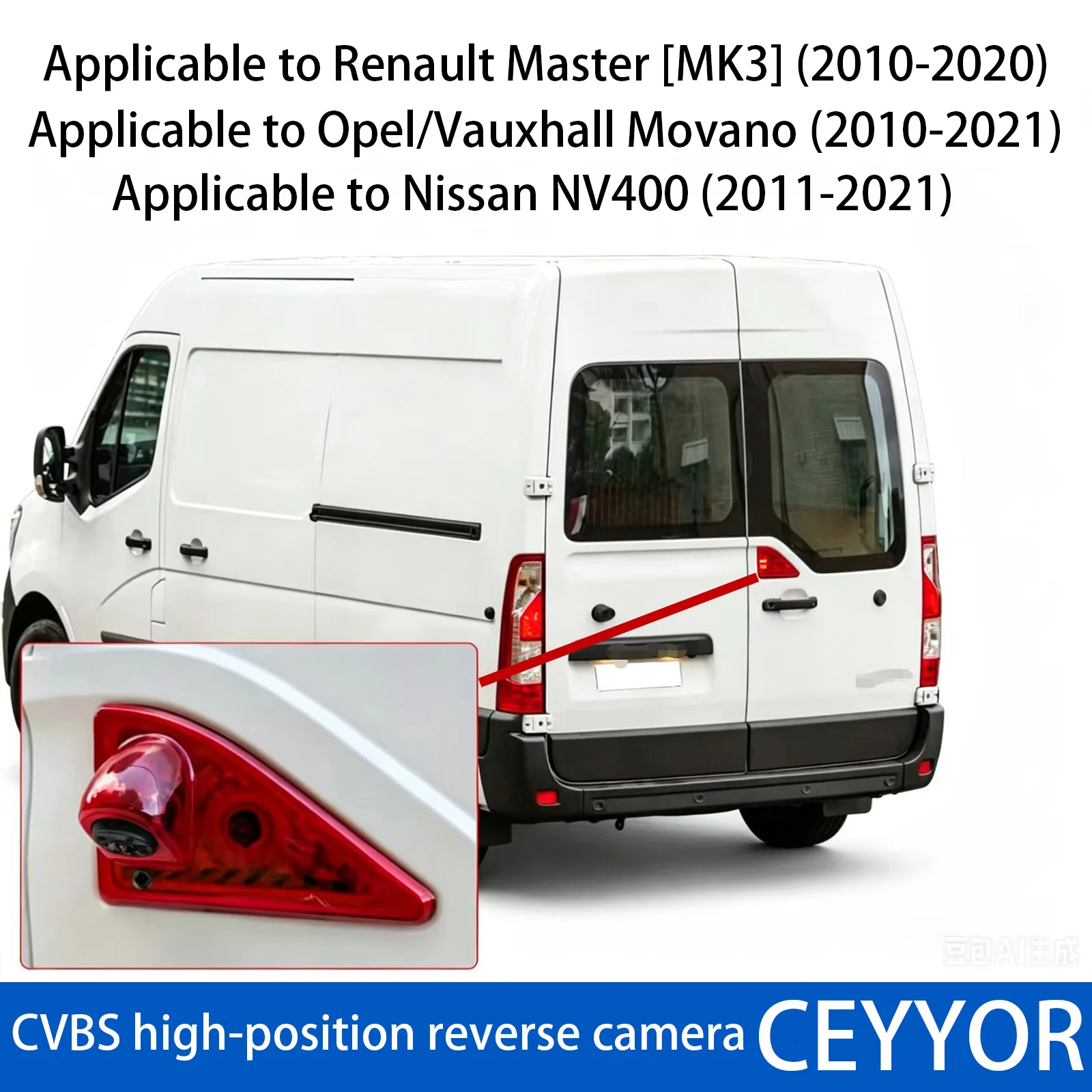 Advanced brake light reversing camera,for Renault Master/ Opel VauxhallMovano/ Nissan NV400,Parking and reversing are safer.
Advanced brake light reversing camera,for Renault Master/ Opel VauxhallMovano/ Nissan NV400,Parking and reversing are safer.