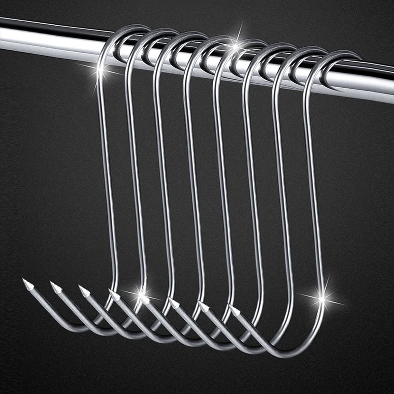For Smoking Butchering Hunting Chicken BBQ Pork Sausage Bacon Grill Hook Stainless Steel S-shaped Hook Tool Butcher's Meat 20PCS
For Smoking Butchering Hunting Chicken BBQ Pork Sausage Bacon Grill Hook Stainless Steel S-shaped Hook Tool Butcher's Meat 20PCS
