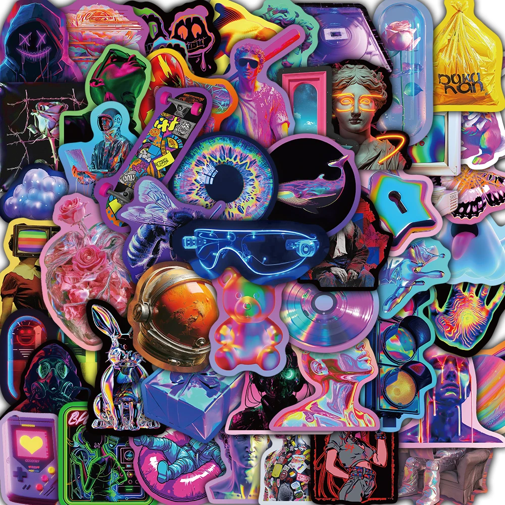 Набор из 50 наклеек с лазерным киберпанк-принтом в стиле Харадзюку для ноутбуков, багажа, кофейных кружек, чемоданов, гитар, с изображениями животных, для общежитий
Набор из 50 наклеек с лазерным киберпанк-принтом в стиле Харадзюку для ноутбуков, багажа, кофейных кружек, чемоданов, гитар, с изображениями животных, для общежитий