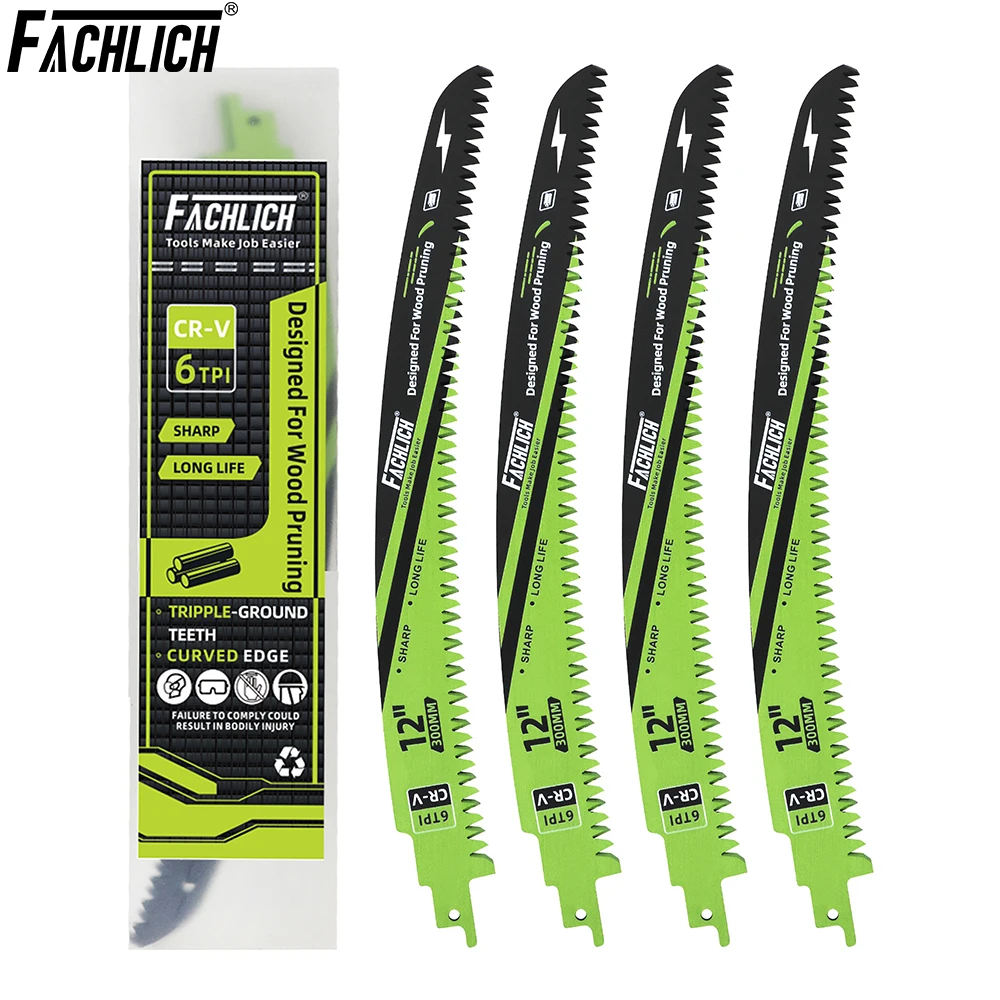 FACHLICH 4pcs Teeth Reciprocating Saw Blade Set Pruning Saw Cutting Log Wood Trimming for Tree Trimming Wood Cutting Saw
FACHLICH 4pcs Teeth Reciprocating Saw Blade Set Pruning Saw Cutting Log Wood Trimming for Tree Trimming Wood Cutting Saw