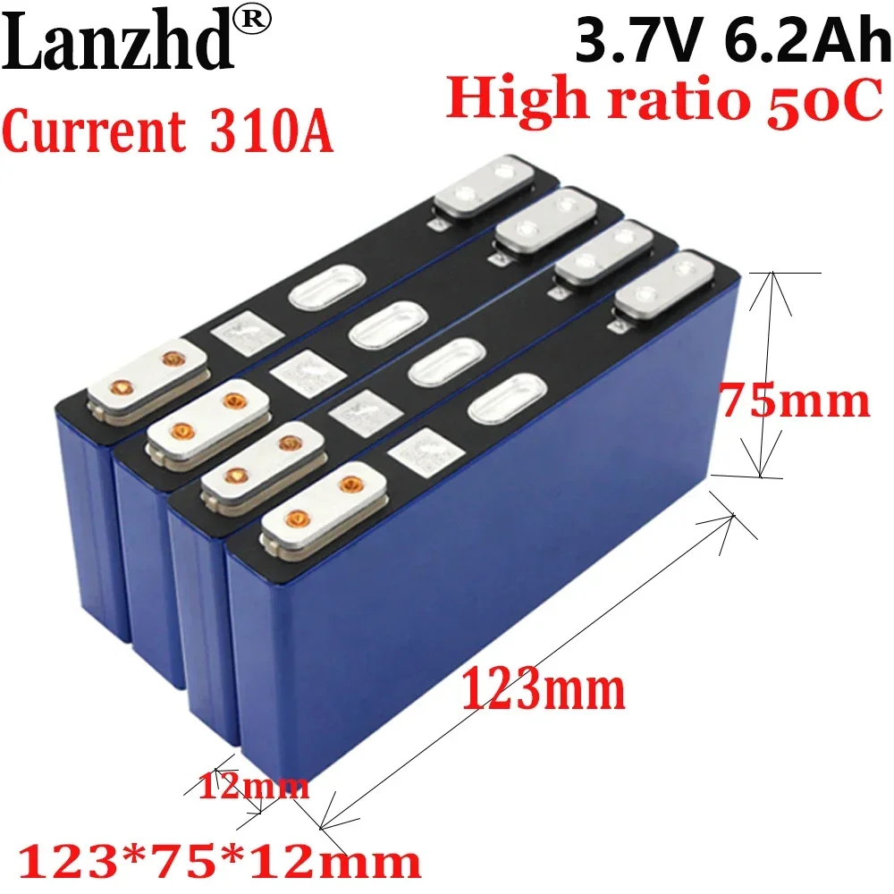 3.7V battery 6.2Ah 310A Current 50C high start battery For Car power lithium battery Car igniter Electric toy model batteries
3.7V battery 6.2Ah 310A Current 50C high start battery For Car power lithium battery Car igniter Electric toy model batteries