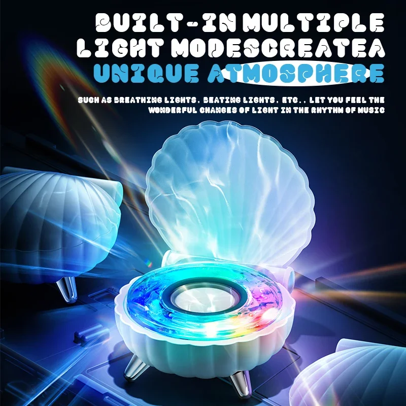 Retro Music Player Wireless Bluetooth Speaker Shell Shaped HIFI Stereo Surround Colorful Ambient Light Projection Lamp Audio
Retro Music Player Wireless Bluetooth Speaker Shell Shaped HIFI Stereo Surround Colorful Ambient Light Projection Lamp Audio