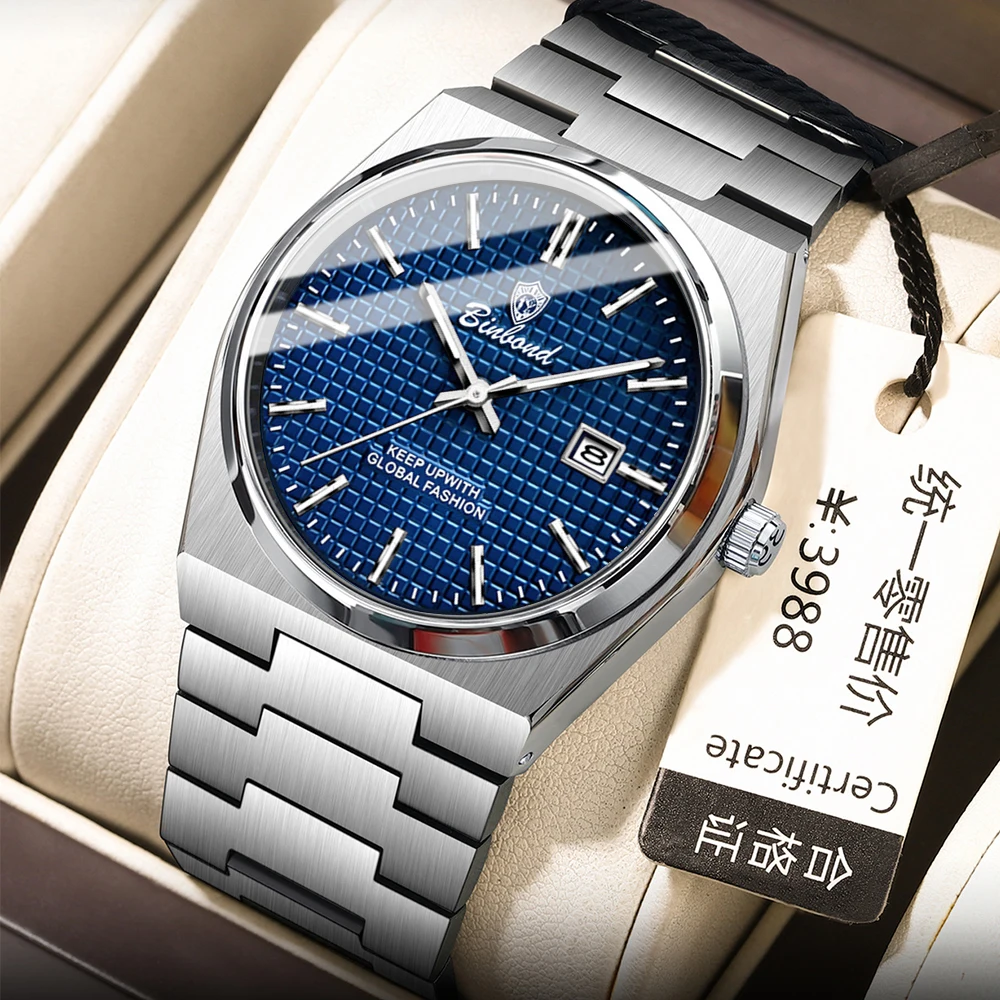 BINBOND Simple Business Men's Watches Fine Steel Waterproof Original Quartz Watch for Man Luminous Date Gift Box Trend Fashion
BINBOND Simple Business Men's Watches Fine Steel Waterproof Original Quartz Watch for Man Luminous Date Gift Box Trend Fashion