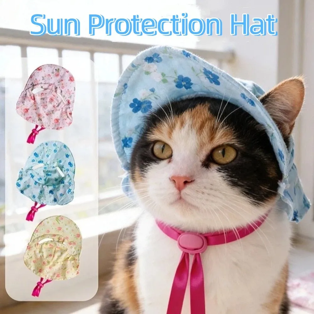 Floral Pattern Pet Sun Hat Adjustable UV Protection Cat Sun Protection Hat With Ear Holes Breathable Pet Head Wear
Floral Pattern Pet Sun Hat Adjustable UV Protection Cat Sun Protection Hat With Ear Holes Breathable Pet Head Wear