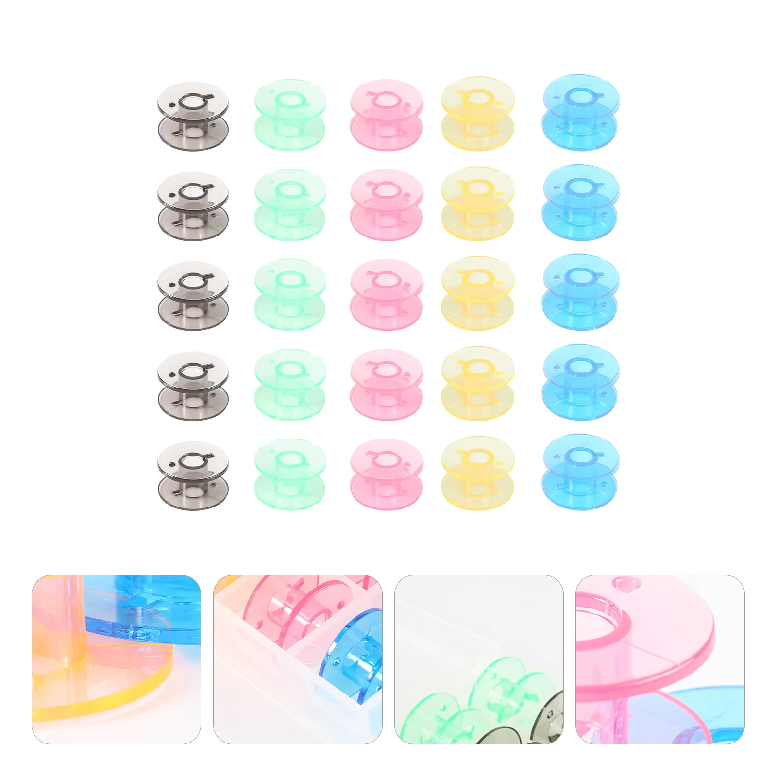 25 Pcs Sewing Machine Bobbin Set Organizer Spool Colorful Bobbins Empty with Storage Case Kit
25 Pcs Sewing Machine Bobbin Set Organizer Spool Colorful Bobbins Empty with Storage Case Kit