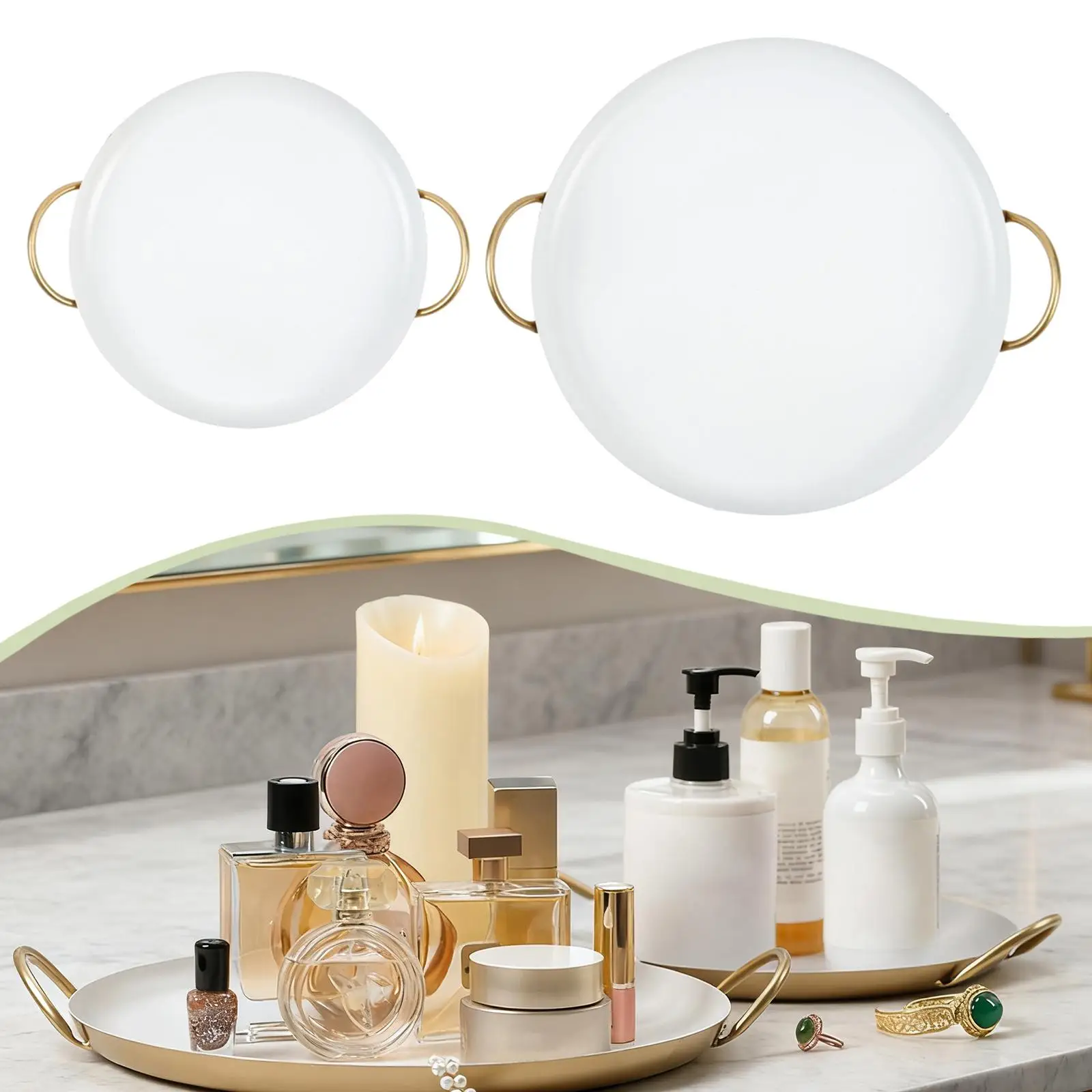 Round Jewelry Tray Key Holder Decorative Round Serving Platter Perfume Organizer for Dressing Table Shop Dorm Entrance Home
Round Jewelry Tray Key Holder Decorative Round Serving Platter Perfume Organizer for Dressing Table Shop Dorm Entrance Home