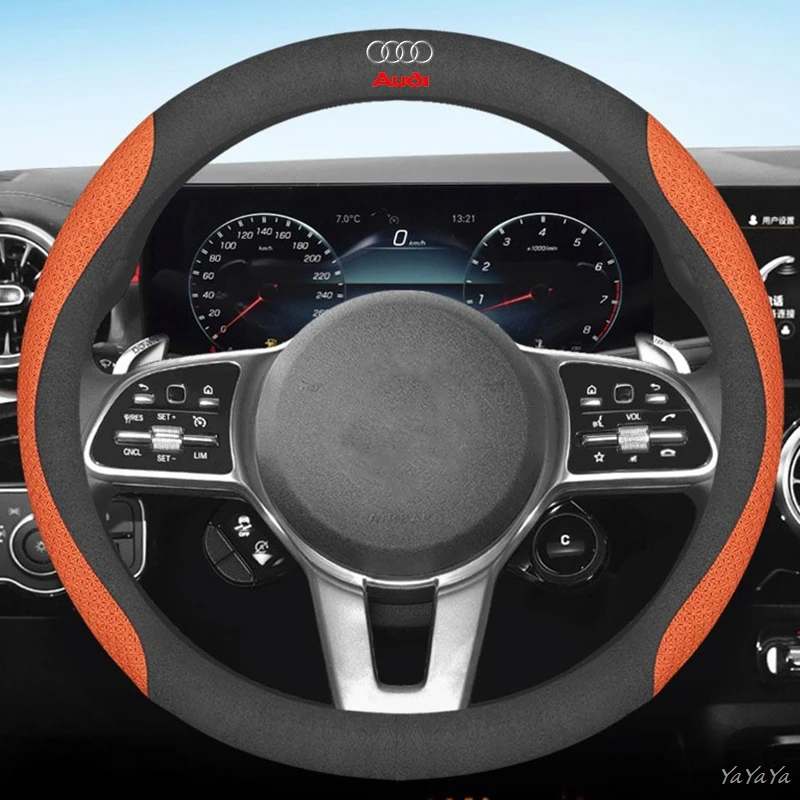 Suede Car Steering Wheel Cover Anti-Slip Breathable Car Steering Wheel Protective Accessories For Audi Sline A3 A4 A5 RS Sticker
Suede Car Steering Wheel Cover Anti-Slip Breathable Car Steering Wheel Protective Accessories For Audi Sline A3 A4 A5 RS Sticker